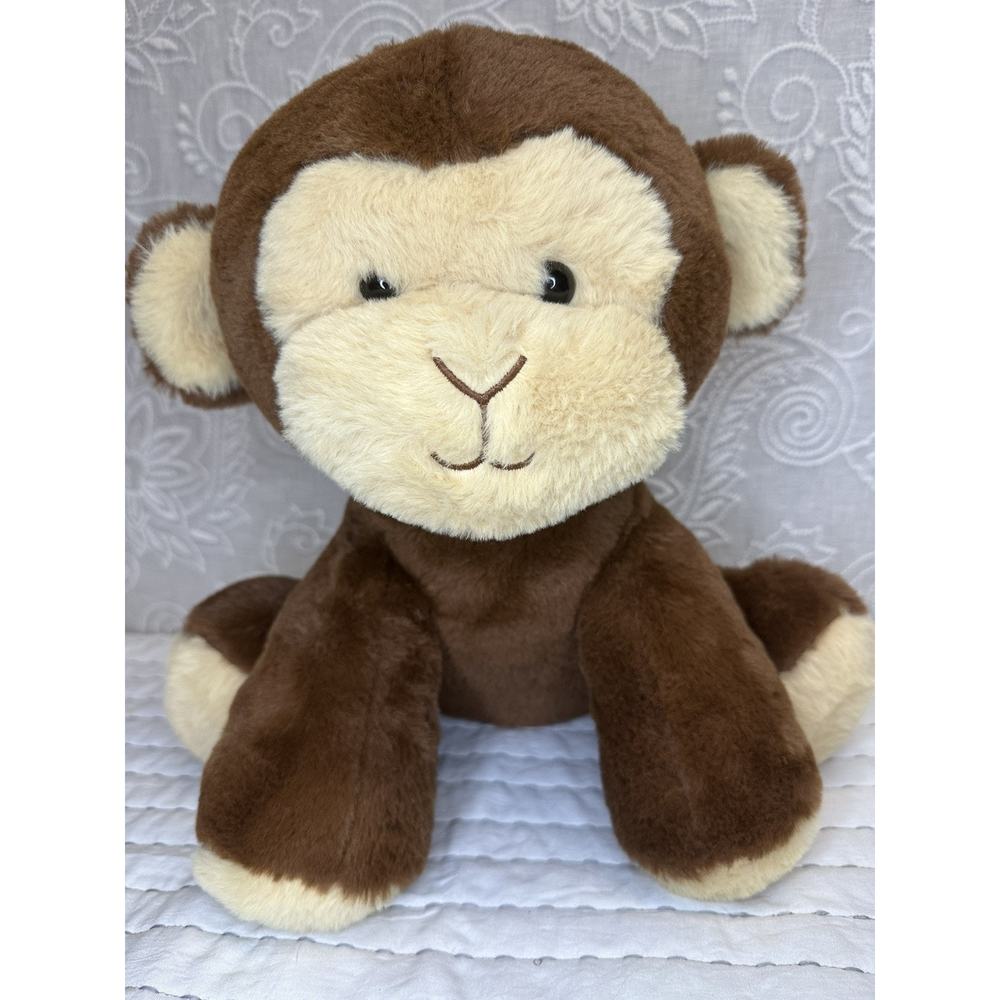 Animal Adventure 2024 Stuffed Brown Monkey Plush Sitting 12”Animal